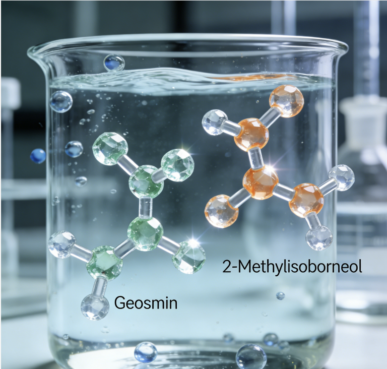 SPME–GC–MS analysis of trace odor-causing compounds such as geosmin and 2-methylisoborneol in drinking water.